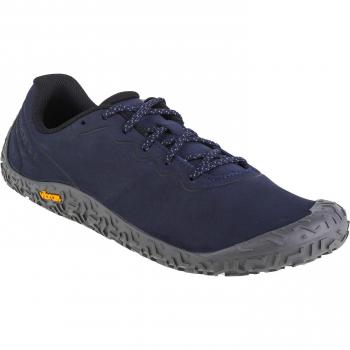 Merrell Zapatillas Running Vapor Glove 6 Azul para Hombre, características: diseño minimalista, suela Vibram de alta tracción, parte superior de malla transpirable, amortiguación ligera, ajuste ceñido y flexible