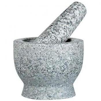 Mortero de Granito Cilio Salomón 13 cm, Ideal para Molienda de Especias y Hierbas