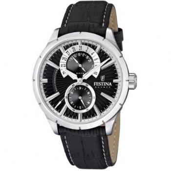 Festina Men's Analogue Watch F16573/3 with Leather Strap and Black Dial