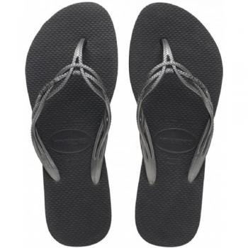 Chanclas Havaianas modelo 4123225.9382 para mujer en color negro, diseño FLASH SWEET NEW GRAPHITE-DARK