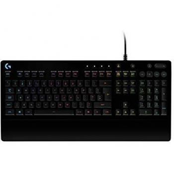 Logitech G213 Prodigy Teclado Gaming, Retroiluminación RGB LIGHTSYNC, Resistente a Salpicaduras, Personalizable, Controles Multimedia, Disposición QWERTY Inglés UK, Negro