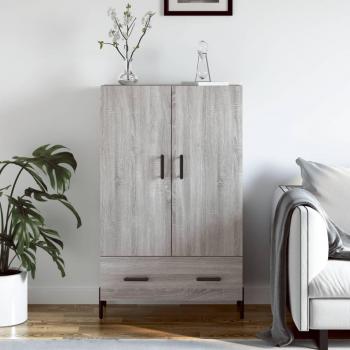 Aparador alto de madera de ingeniería gris Sonoma 69,5x31x115 cm - Mueble de Almacenaje de Salón, Buffet para salón, Armario Auxiliar, Armario de Almacenamiento