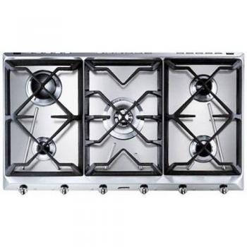 Placa de Gas Smeg P260XGH 60 cm, Inox, 4 Fuegos, Comandos Frontales
