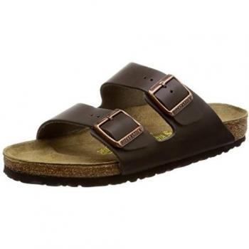 Birkenstock Arizona Unisex Leather Slide Sandals - Dark Brown, Size 35