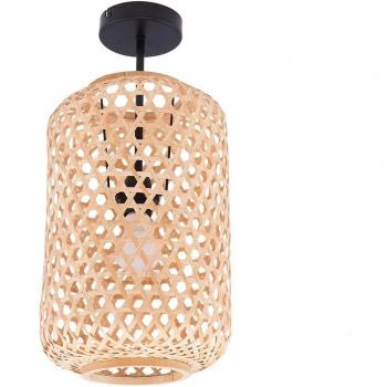 Plafón Lucande Jorick de 1 luz, Ø 24,5 cm, bambú