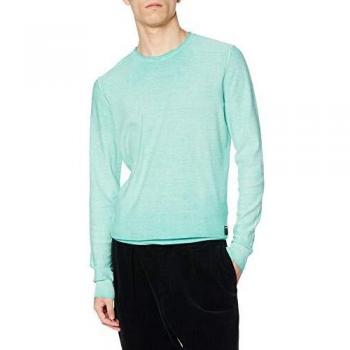REPLAY, Jersey Jersey de Cuello Redondo Efecto destenido, Verde, RPY_UK2656. 000. G20784A.318 - M