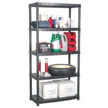 Estante de almacenaje 5 niveles negro plástico 85x40x185 cm