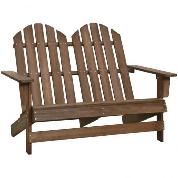 Otomana Adirondack de jardín 2 plazas madera de abeto marrón