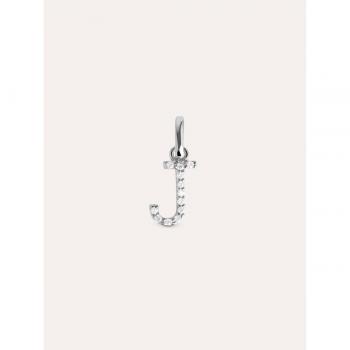 Charm Singularu Letter Spark - Letra J en Plata de Ley 925 con Baño de Rodio