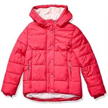 Amazon Essentials Heavy-Weight Hooded Puffer Coat Dress-Coats, Rosado