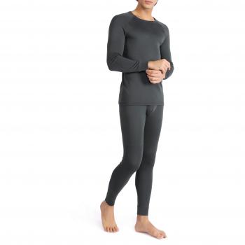 Genuwin Ropa Térmica para Hombre - Conjunto Extra-Warm de Elástica Rib con Forro Polar - Ropa Interior de Invierno Funcional para Running, Esquí, Montaña, Ciclismo, Fitness