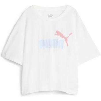 Camiseta Puma Girls Logo Cropped T Infantil Modelo 845346-57 en Blanco