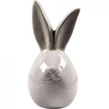Conejo blanco decorativo, altura 11,4 cm, diámetro 5,5 cm, 12 piezas en caja