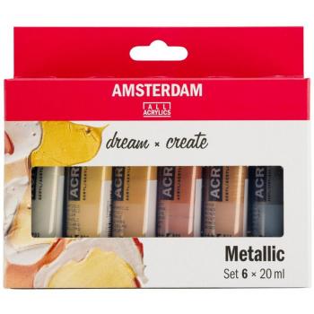 Set de acrílico Amsterdam 6x20 ml colores metálicos