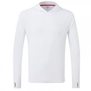 Gill Sudadera con Capucha UV Tec Blanco Hombre Adulto - Protección Solar Ligera UV y propiedades SPF, Camiseta de Surf de Manga Larga con Capucha