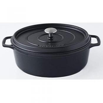 Cocotte Ovalada Invicta 31 cm en Hierro Fundido Emaillado Negra - Compatible con Inducción