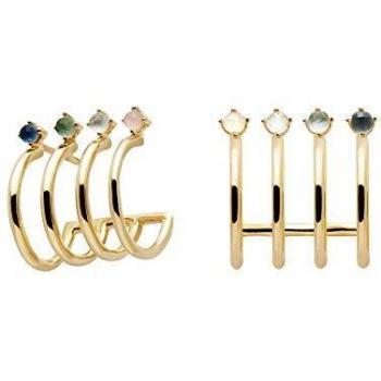 P D PAOLA - Pendientes AQUA GOLD - Plata de Ley 925 bañada en Oro de 18k - Joyas para Mujer