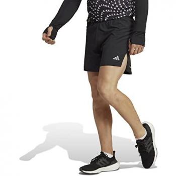 adidas Own The Run Cooler Shorts Hombres - Negro, Pantalones Cortos de Running, Material ligero y transpirable, Tecnología Climalite para mantenerte seco, Cintura elástica con cordón ajustable, Bolsillo trasero