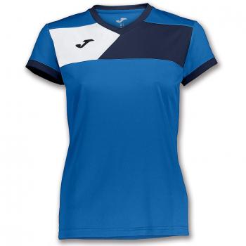 Joma CAMISETA CREW II M/C ROYAL-MARINO MUJER - Camiseta técnica de manga corta, Mujer, Azul -