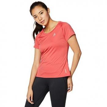 Odlo Bl Top Crew Neck S/S Ceramicool Element Camiseta, Mujer, Chrysanthemum-Black, S