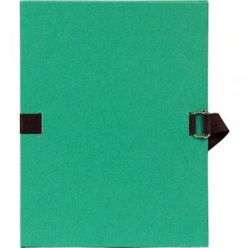 Carpeta con lomo extensible cierre mediante cinta y gancho corredor con muescas Exacompta, tamaño 24x32 cm, DIN A4, cartón, color verde claro