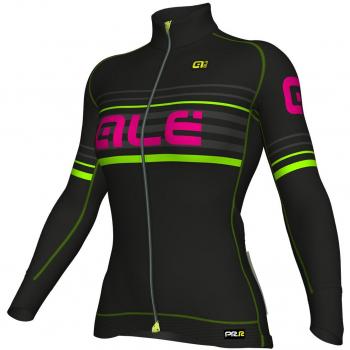 Ale PRR Curva Veloce Maillot Manga Larga, Mujer, Negro / Verde, S