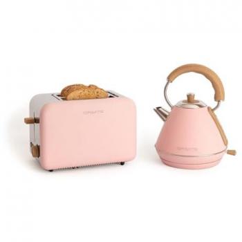 Pack Tostadora Retro Rosa + Hervidor de Agua Retro 1L