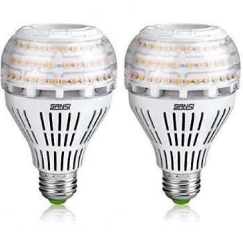 SANSI Bombillas LED E27 Luz Calida 3000K 22W No-Regulables, 200W Equivalente Incandescente, Bombillas LED Brillantes 3000lm para Garaje Cocina Habitación Dormitorio Pasillo - Paquete de 2