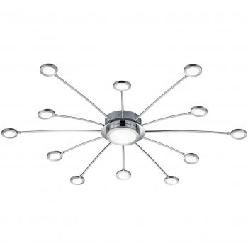 Plafoniera LED Cromada Bodrum 12 Luces con Control Remoto y Función Dimmable Ø 100cm