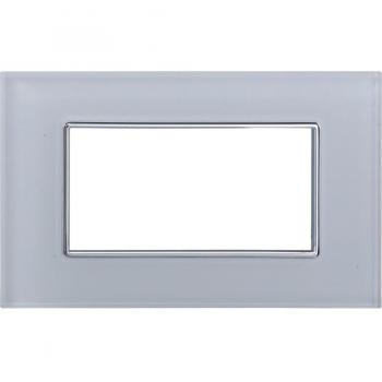 Placa Cristal 3m 4m 6m Blanca Efecto Vidrio Compatible con Bticino Axolute - 4 Foros