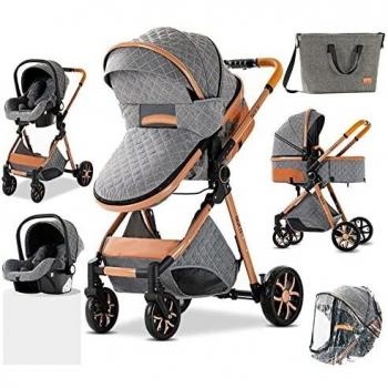 Sillas de paseo Cochecito de bebé 3 en 1 Triciclo Baby Walker Cochecito de alto paisaje Cochecitos plegables Carrito de bebé para bebé 0-36 meses