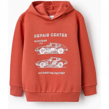 Sudadera de niño con capucha y dibujo frontal Zippy Naranja Zkbap0202