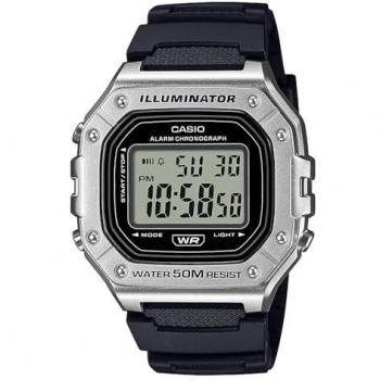 Reloj Digital Casio W-218HM-7AVEF Cronógrafo Hombre, Calendario Automático, Color Negro y Acero