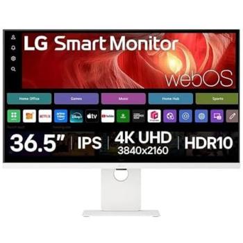 Monitor LG UltraWide 37 (94 cm) 4K UHD IPS - 3840x2160, HDR10, Smart TV, USB-C (65W), HDMI x2, Bluetooth, Blanco