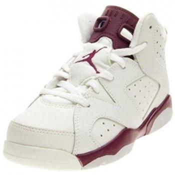 Nike Jordan 6 Retro BP Zapatillas de deporte, Niños, Blanco / Rojo, 32
