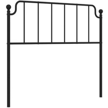 Cabecero de metal negro 107 cm vidaXL, cabecera con patas, cabezal para estructura marco de cama, cabecero para somier de dormitorio hogar