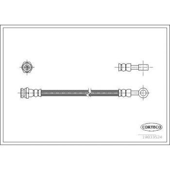 Latiguillo de freno CORTECO 19033524 - manguera de freno, fabricado en material resistente a la presión, con conectores compatibles para una instalación fácil y segura, diseñado para garantizar un rendimiento óptimo del sistema