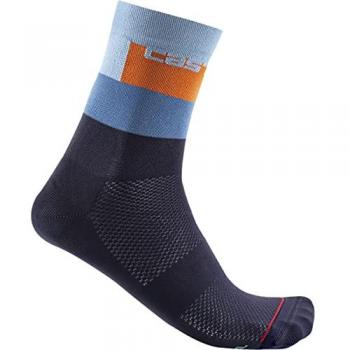 Calcetines Castelli Blocco 15 Azul Naranja L-XL