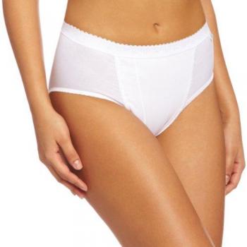 Sloggi Women's Control Tai Briefs - White Cotton - 2 Pack