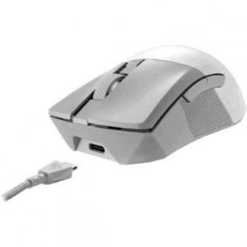 ASUS ROG Gladius III Wireless Aimpoint Gaming Mouse White, Right-Handed, RF Wireless + Bluetooth + USB Type-A Connectivity, Optical Sensor up to 36000 DPI, Swappable Switches, Zero Click Latency, RGB Lighting