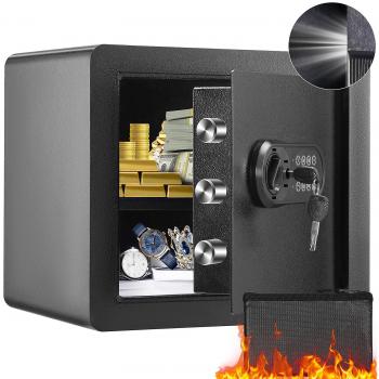 Caja Fuerte Digital de Seguridad Vevor, 1.2 pies cúbicos, estructura de acero, teclado digital y 2 llaves para desbloqueo