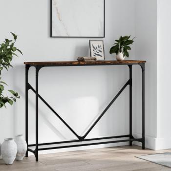Mesa de centro consola de madera multicapa roble ahumado 102x22,5x75 cm
