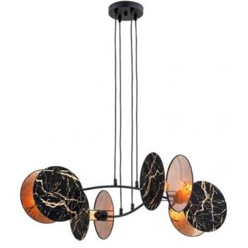 Lámpara de Suspensión Motif - Acero con recubrimiento de polvo Negro y Oro - 82x100x70 cm