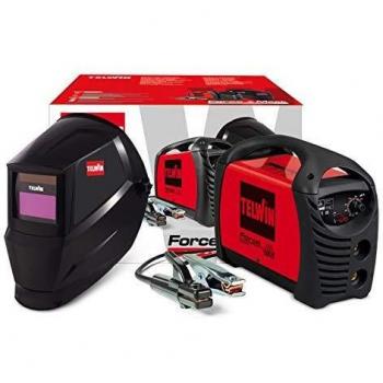 Telwin 815863 Force 165 Soldadora inverter a electrodo MMA con casque de soldadura automático y accesorios para soldadura, 230 V, 4,23 kg