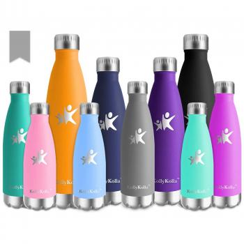 KollyKolla Botella de Agua Acero Inoxidable Termica Oficina Termos Agua Ecológica Frascos Térmicos Deportiva Termo Niños Sin BPA Reutilizables Water Bottle Deporte Gym,