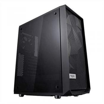 Fractal Design Meshify C Compact Mid-Tower Computer Case with High Airflow, 2 Fans, Modular Interior, USB3.0 and Tempered Glass - Blackout Edition