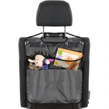Hauck Cover Me - Protector de respaldo para coche con bolsa de malla para almacenaje, transparente