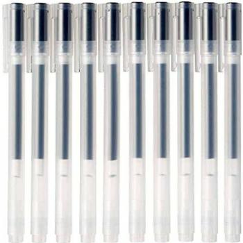MUJI Tinta de Gel Bolígrafo Tipo de Tapa 10-Piezas Juego, 0.5 mm Tamaño Punta, Negro