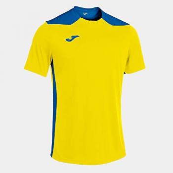 Camiseta de Manga Corta para Hombre Joma Championship VI Amarillo-Royal 2XS