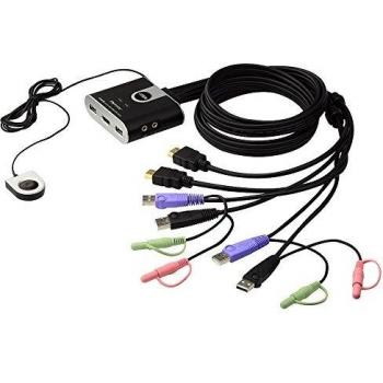 Best Price Square KVM Switch, 2 Port USB HDMI A/V, ATEN CS692 by ATEN Technology